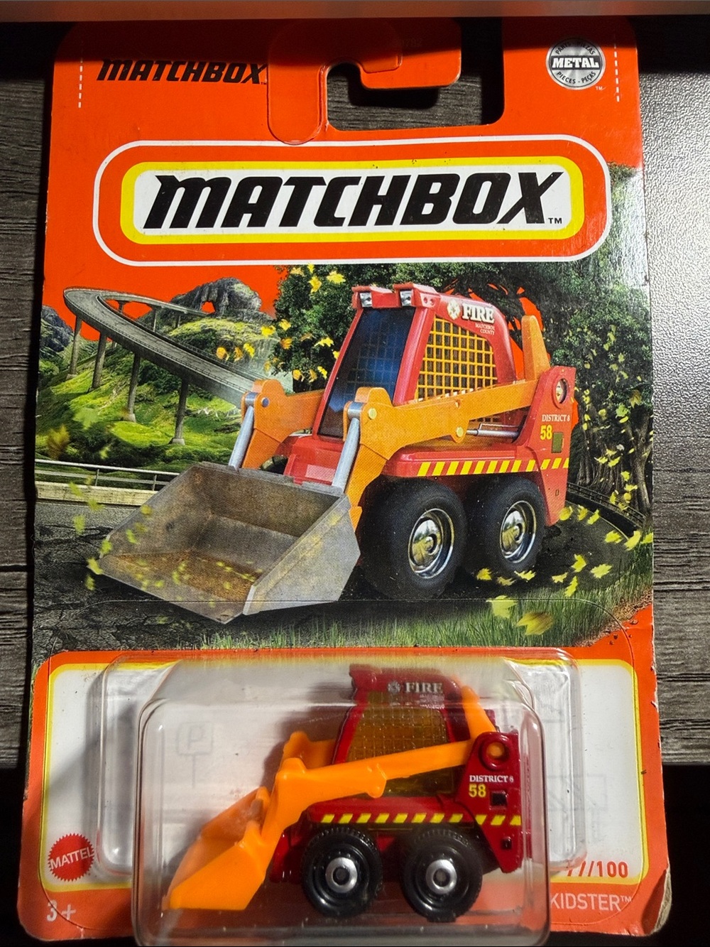 Matchbox Kids Fire Skid Steer Loader - Red & Orange